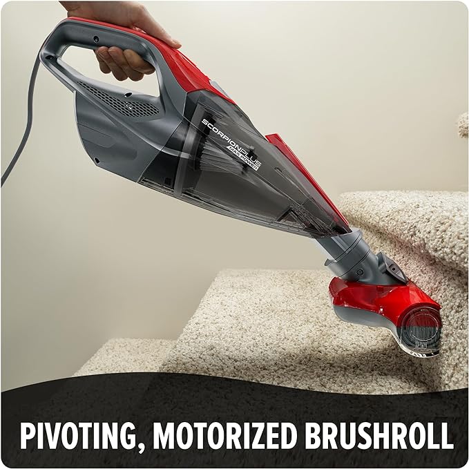 Scorpion Plus Handheld Vacuum Cleaner, Powerful Suction, Lightweight, Includes Pivoting Stair and Upholstery Tool, Crevice Tool, Corded Portable Vacuum Cleaner