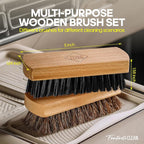 9PC Car Detailing Kit，Boars Hair Brush，Horse Hair Bristle，Suede-Coral Cloth，Car Dust Brush，Microfiber Towel & Applicator，Scratch-Free & Ultra-Soft for Leather, Seats & Interior Cleaning
