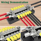150A Double-Row Busbar Power Distribution Block 12V Bus Bar with Ring Terminals, 304 Stainless Steel Marine Terminal Block and Ground Buss Bar Kit, 4 x M6 Stud, 12 x M4 Screw