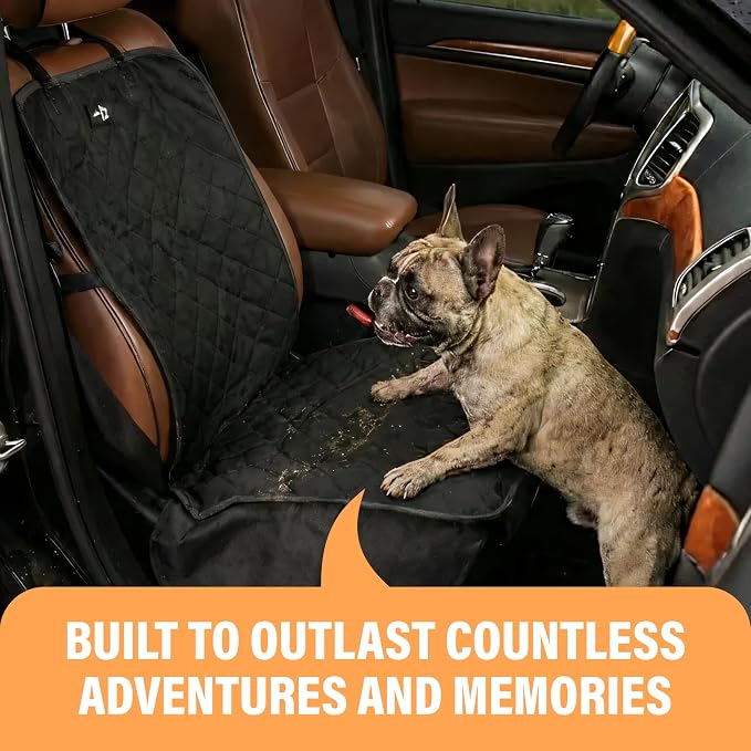 Dog Car Seat Cover, Waterproof Front Seat Protector for SUV Truck Sedan, Pet Safety Travel Comfort System with Universal Fit, Pink