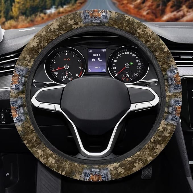 Car Steering Wheel Covers 14-15" inch Universal Fit Protection | Tiger Branch Automotive Steering Wheel Cushion, Soft Anti-slip Universal Car Interior Accessories, Easy Install
