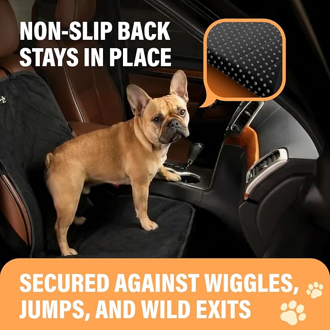 Dog Car Seat Cover, Waterproof Front Seat Protector for SUV Truck Sedan, Pet Safety Travel Comfort System with Universal Fit, Pink