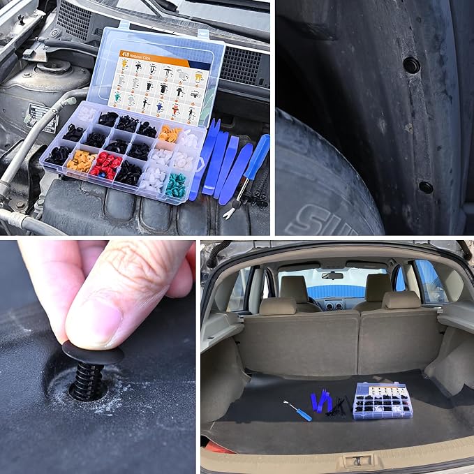 1315PCS Retainer Clips Interior Accessories - 56 Most Popular Sizes Bumper Trim Body Clips with Fasteners Remover and 10Pcs Reusable Cable Ties for Toyota Nissan Ford BMW Chevy Honda Subaru