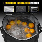 Car Trunk Organizer with Cooler, 100L, Premium Material, Black | Collapsible Heavy Duty Large Car Organizer, Sturdy Trunk Storage for SUV with Adjustable Straps and Non Slip Bottom
