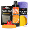 Scratch and Swirl Remover - Car Scratch Remover for Vehicles Paint - Polishing Compound for Cars - Paint Restorer Kit with Pad, Microfiber and Sanding Block