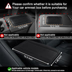 Car Center Console Cover, Upgraded Leather Car Armrest Cushion, Universal Waterproof Cushion Pad, Non-Slip Car Interior Accessories, Fits Most Sedans SUVs Trucks (Black Line)