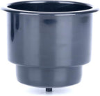 (Set of 3) Amarine-Made Black Recessed Plastic Cup Drink Can Holder with Drain for Boat Car Marine Rv - Black