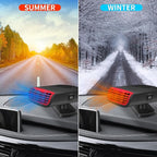 12V 150W Portable Car Heater, 2 in 1 Heating & Cooling Fan, Windscreen Defogger & Window Defroster,Fast Heating Car Heater with Cigarette Lighter, with 360° Rotatable Base, for Car Truck Rv Trailer