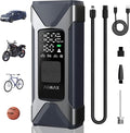 T10 Tire Inflator Portable Air Compressor, 160PSI Cordless Electric Air Pump with 7500mAh Battery, Digital Gauge, Auto Shut-off, Fast Inflation for Car, Motorcycle, Bike, Bicycle, Balls