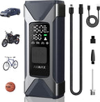 T10 Tire Inflator Portable Air Compressor, 160PSI Cordless Electric Air Pump with 7500mAh Battery, Digital Gauge, Auto Shut-off, Fast Inflation for Car, Motorcycle, Bike, Bicycle, Balls