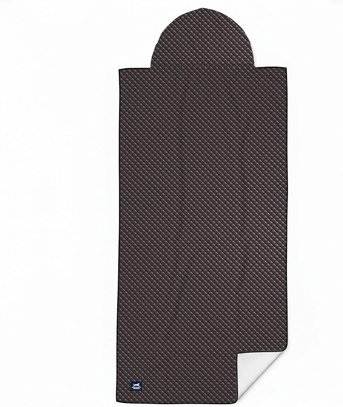 Car Seat Towel Cover – Hooded Moisture-Wicking Microfiber Seat Protector – 30" x 60" – for Runners and Outdoor Enthusiasts – Carbon Fiber