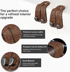 CoBak Purse Hook for Car - Universal Premium Stitched Leather and Aluminum-Magnesium Alloy Double Car Seat Back Storage Hook for Purses, Handbags, Bags (2 Pack),Brown Glitter