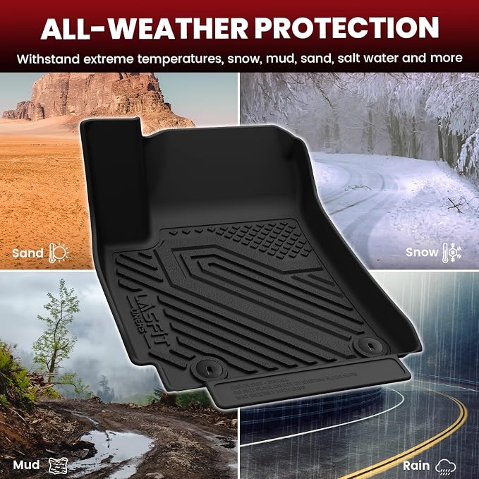 Floor Mats & Cargo Mat for Kia Seltos 2026 2025 2024 (Not Fit SX), All Weather TPE Custom Fit Floor Liners 1st&2nd Row Full Set Car Mats Accessories for Kia Seltos 2024-2026, Black