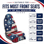 Car Seat Towel Cover for Front Seats, 1Pc Sweat Absorbent Car Seat Protector with Non-Slip Backing, Waterproof Towel Car Seat Covers for Runners, Gym, Swimming, Beach, Pets, Patchwork Flag