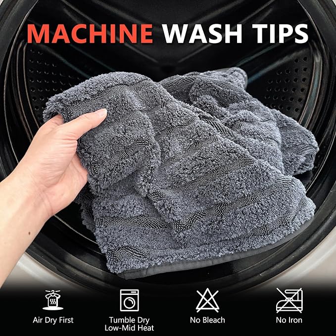 Microfiber Towels for Cars Drying Towels Car Detailing 35"x 24" Extra Large Ultra Absorbent for Cars and Trucks, Without Streaks, Scratches, or Water Spots (2 Pack Gray)