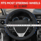 FlexGrip Blue Steering Wheel Cover for Cars – Standard 15 inch Car Steering Wheel Cover, Steering Wheel Protector for Auto Truck Van SUV