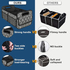 Trunk Organziers and Storage with Reinforced Handles,Car Accessories for Women/Men 50L Waterproof Polyester Trunk Organzier for Car/SUV/Minivan/Truck(Medium,Stripe)