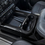 Car Sticker Center Console Front Cup Holder ABS Carbon Fiber Decal Interior Trim Cover for 2019-2025 Chevy Silverado | for 2019-2021 GMC Sierra 1500 2500 3500 HD Accessories