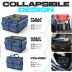 Trunk Organizer For SUV Car Trunk Organizer, Foldable Storage, Car Accessories for Women Men, Collapsible Bag, 600D Oxford, Non Slip Bottom, Straps, Soft Cover (50L)