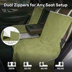 Dog Car Seat Cover for Back Seat, Back Seat Pet Cover for Dogs Waterproof, Scratchproof Dog Backseat Cover, Non-Slip Bench Car Seat Protector, Universal Fit Most Cars, SUVs, Trucks, Green