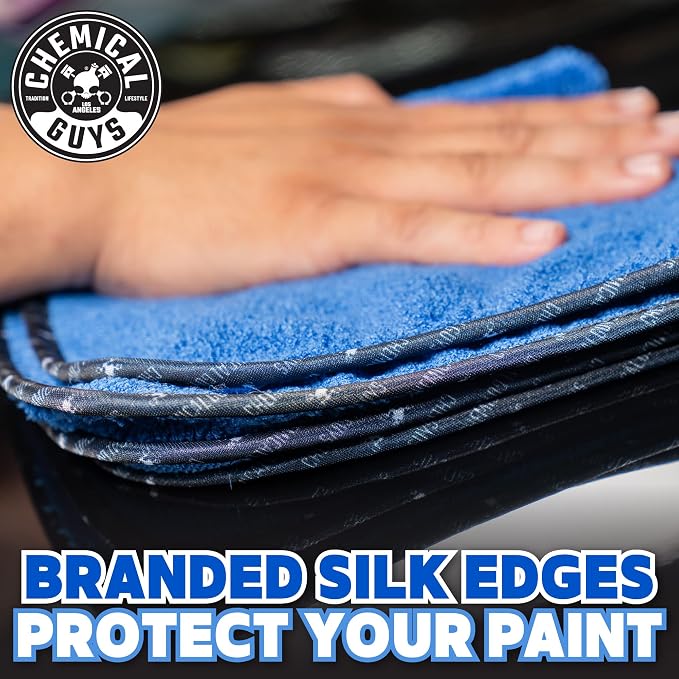 Professional Grade Premium Microfiber Towels for Cars, Blue, 16" x 16", Ultra-Soft and Scratch-Free Car Detailing Cloths for Trucks, Motorcycles, and More - 12 Pack