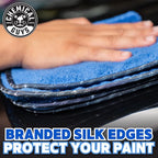 Professional Grade Premium Microfiber Towels for Cars, Blue, 16" x 16", Ultra-Soft and Scratch-Free Car Detailing Cloths for Trucks, Motorcycles, and More - 3 Pack
