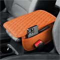 carleef Arm Rest Cover for Car,Leather+Memory Foam Center Console Cover with Storage Bags,Universal Middle Console Cover Car Accessories Interior for Most Cars Center Consoles (Orange)