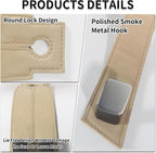 Suede Leather Headrest Hooks for Car, 2 Pack Double Seat Back Organizer Hooks for Purses & Bags, Heavy Duty Metal Car Purse Holder for Handbags, Grocery Bags, Universal Vehicle Storage Accessories