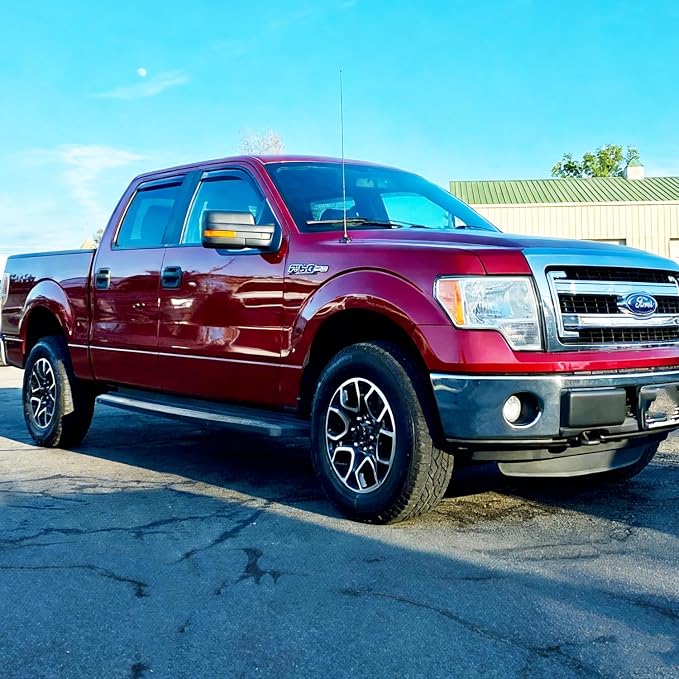 in-Channel Side Car Window Visors Rain Guards Sun Shade Vent Deflectors for Ford F-150 Supercab/Extended Cab 2004-2014, Dark Smoke Tinted