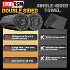 Microfiber Towels for Cars, 2 Pack 1200GSM Car Drying Towel(24″x 36″), Dual Sided Drying Towels Car Detailing, Ultra Absorbent Car Cleaning Towel, No Streak, No Scratch, No Water Spots