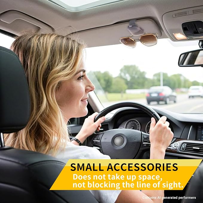 Magnetic Leather Sunglasses Holder for Car, 2 Packs (Purple) | Magnetic Car Visor Accessories