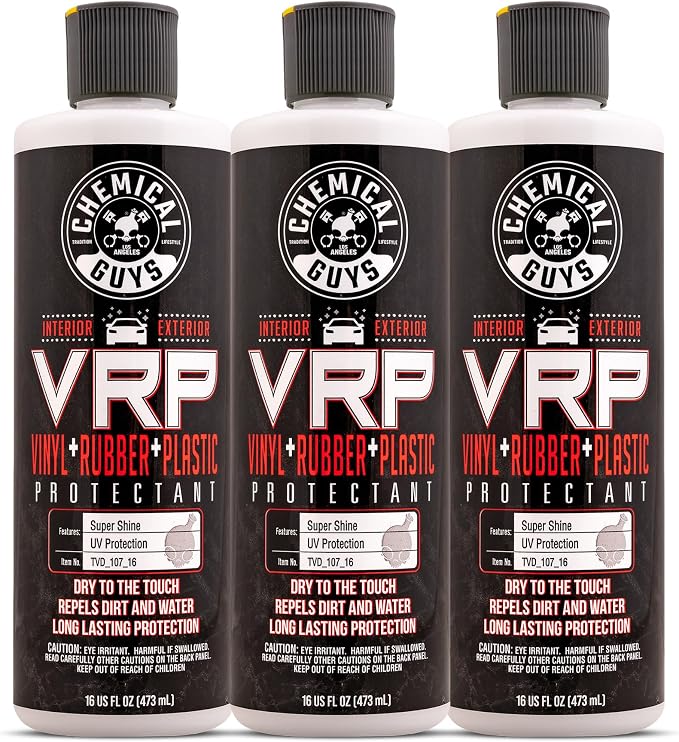 VRP Vinyl, Rubber, and Plastic Dressing - Tire Dressing, Non-Greasy, Dry-to-the-Touch Shine for Tires, Trim, and More, Safe for Cars, Trucks, SUVs, RVs & More - 16 oz (Pack of 3)
