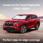 Windshield Sunshade Compatible for Toyota Highlander 2020-2024 2025 2026, Sun Visor for Front Windshield & Window Sun Shade Cover, UV Heat Blocker & Protector, Car Accessories