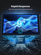 9" Wireless Apple Carplay Screen for Car, Portable Car Play Screen for Car & Android Auto, 4K Dash Cam, 1080p Backup Camera, GPS Navigation, Car Audio Receivers Mirror Link, Bluetooth, FM, Siri