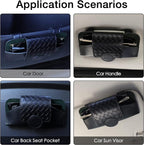 KINIVA Sunglasses Holder for Car Visor Leather Glasses Case with Clips for Car Visor Automotive Interior Visor Accessories Apply to All Car Models (10 Black)