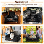 Dog Car Seat for Medium/Large Dogs up to 60 lbs, Memory Foam Dog Booster Seat with Thick Cushion, Pet Car Seat for Back with Detachable Washable Cover, Storage Pockets for SUV, Pick Up, Trunk, Black