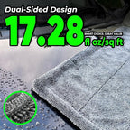 1-Pack Double-Sided Microfiber Towels for Cars Gray 26.8 x 32.3 in | Dual-Sided Design, Ultra Absorbent, Scratch-Free, Streak-Free Finish, Machine Washable