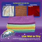 Microfiber Cleaning Cloths for Home & Car, Lint-Free Scratch-Free Rags for Glass, Kitchen & Wood, Reusable Machine Washable, Absorbent for Dusting & Wiping, Rainbow, 13 x 13 in, 24 Ct - 2 Pk