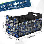 Femuar Car Trunk Organizer with 72L Large Capacity Waterproof Collapsible and 11 Pockets, Trunk Organizer for Car SUV/Jeep/Sedan, Large Size, Blue Camouflage