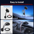Magnetic Phone Holder for Car, [ Powerful Magnets & Military-Grade Suction] Car Phone Holder Mount Dashboard Windshield Cell Phone Holder Phone Stand for Car iPhone Android Automobile Cradle (Gray)