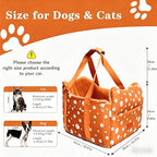 Center Console Dog Car Seat for Medium Dogs - Portable Dogs Armrest Booster Seat, Anti-Collapse Pet Car Seat with Soft Cushion Safety Belt, Support Pet Up to 21lbs (Orange)