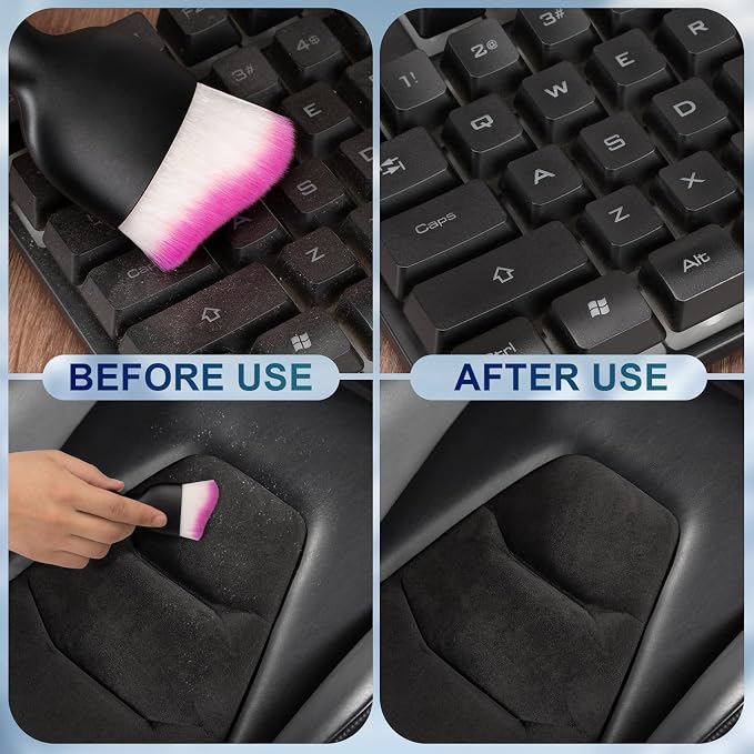 2 PCS Car Interior Detailing Brush, Auto Car Dusting Brushes, Soft Bristles Duster Removal Cleaning Tool for Dashboard Interior, Exterior, Skylight, Leather, Dust Brush, White & Purple
