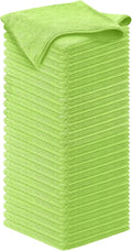 Microfiber Cleaning Cloth Light Green - 50 Pcs 12.5"x12.5" - High Performance - 1200 Washes, Ultra Absorbent Towels Weave Grime & Liquid for Streak-Free Mirror Shine - Car Washing Cloth