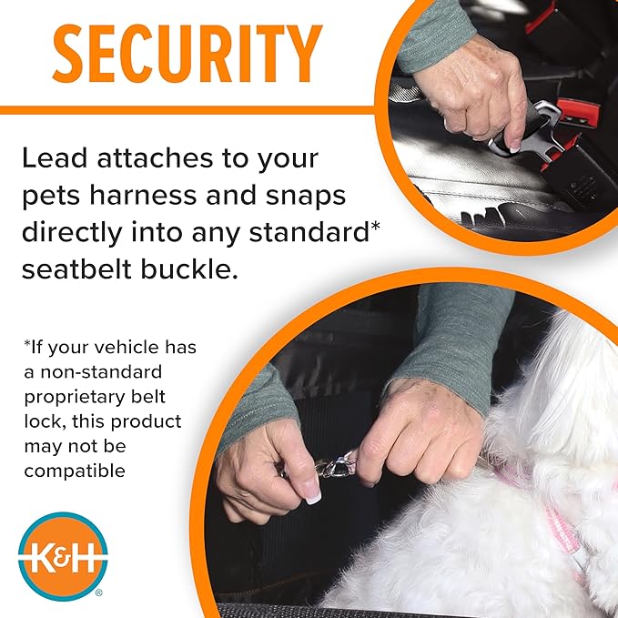 K&H Buckle N Go Dog Car Seat for Medium Dogs, Waterproof Fabric, Breathable Mesh Sides, Adjustable Seatbelt Leash, Pet Car Seat for Small to Medium Pets- 21 X 13 X 19in