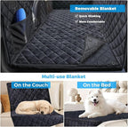 2026 Upgraded Back Seat Extender for Dogs - Large Hard Bottom Dog Car Seat Cover Holds 550lbs, Waterproof Dog Hammock Pet Bed with High-Density Foam Non-Slip Backseat Protector