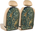 William Morris Greenery Forest Animals Pheasant Fox Blue Green Floral Car Seat Back Kick Protectors Kick Mats With Storage Pockets For Vehicles To Protect From Dirt Mud Scratches 2 Pack