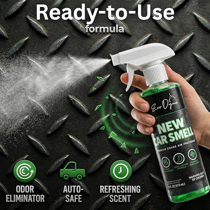 New Car Smell Spray (16oz), Made in USA | Long Lasting Car Air Fresheners Eliminates Odor - Air Fresheners for Cars, Trucks, & Other Vehicles – Fresh Scent Air Freshener Spray by (3-Pack)