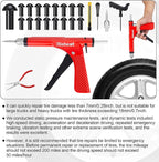 Tubeless Tire Puncture Repair Kit with Mushroom Plug, Repairs punctures and Flat Tires for Motorcycles, Cars, Trucks, ATVs,Gun Puncture Repair Kit