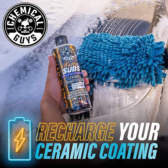 HydroSuds Ceramic Shine High Foaming Car Wash Soap (Works with Foam Cannons, Foam Guns or Bucket Washes) For Cars, Trucks, Motorcycles, RVs & More, 32 fl oz, Berry Scent - CWS21232