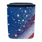 American Flag Star Print Car Trash Can with Lid, 4th of July Leak Proof Auto Trash Bag Hanging Vehicle Garbage Can Multipurpose Storage Container for Back Seat Road Trip